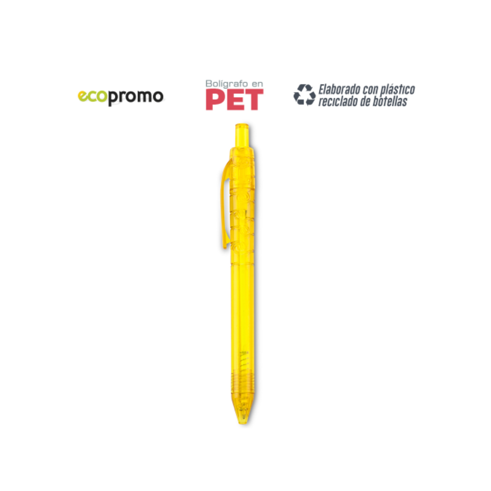 esfero ecologico Eco Pet amarillo-esferos promocionales para empresas - Priming Colombia