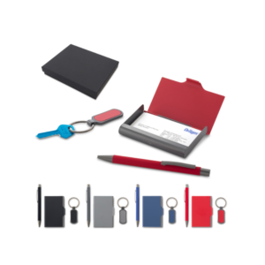 Set metalico - Set de llavero y portatarjetas - promocional para empresas - Priming Colombia