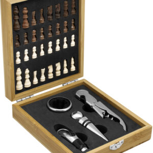 Set de vino con juego de ajedrez "CHESSY"